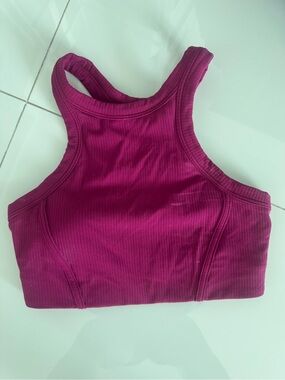 lululemon athletica Ribbed Racerback Sports Bra in Magenta